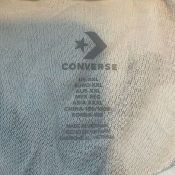 Converse Floral Logo Graphic Tee White Pink Yellow Knit Short Sleeve XXL - Picture 4 of 7